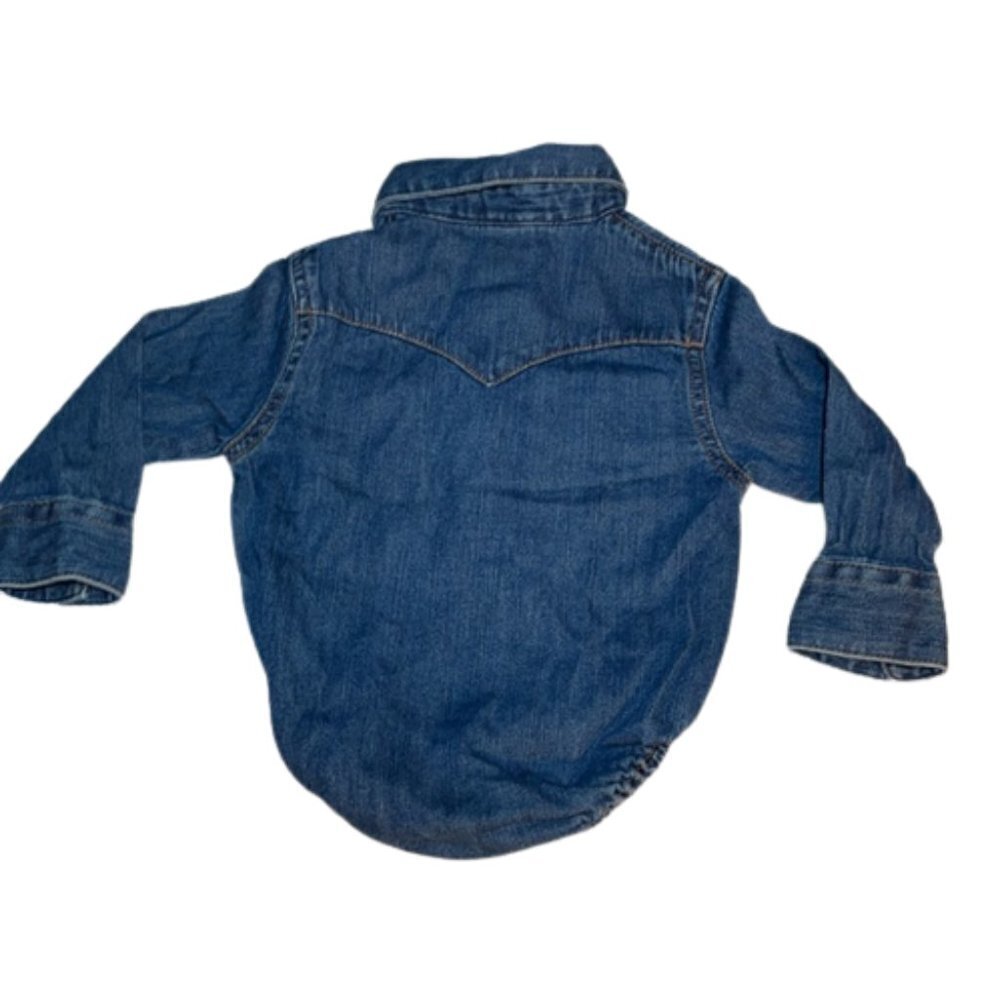 Wrangler Authentics Boys Denim Bodysuit 3-6 Months Denim - Picture 3 of 8